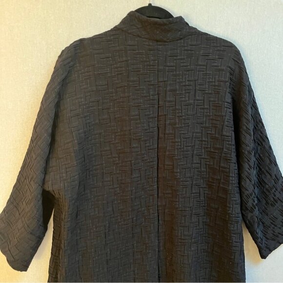 Marla Wynne Black Textured Top Coat Jacket Sz L - Picture 5 of 10